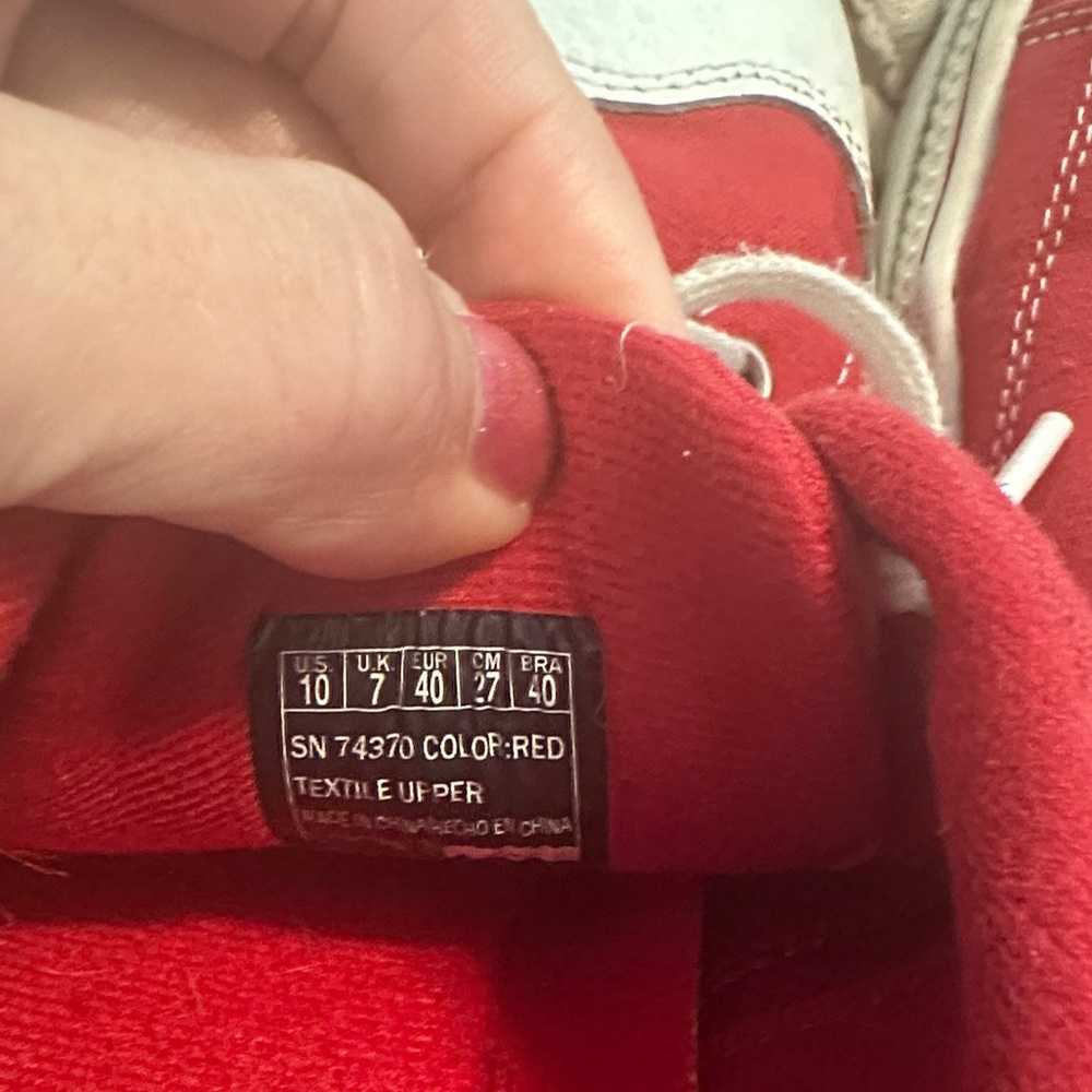 Skechers Red Canvas Lace-Up Sneakers with White Toe Cap - Picture 4 of 5